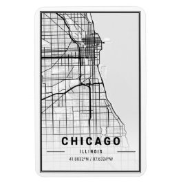 Ímã Mapa da Cidade Viagem de Chicago Illinois EUA