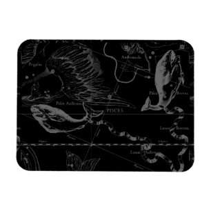 Ímã Mapa da constelação de peixes por Hevelius 1690