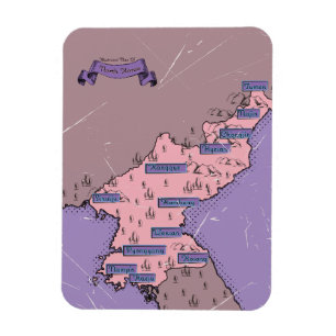 Ímã Mapa da Coreia do Norte