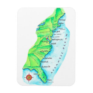 Ímã Mapa da Costa Leste Americana