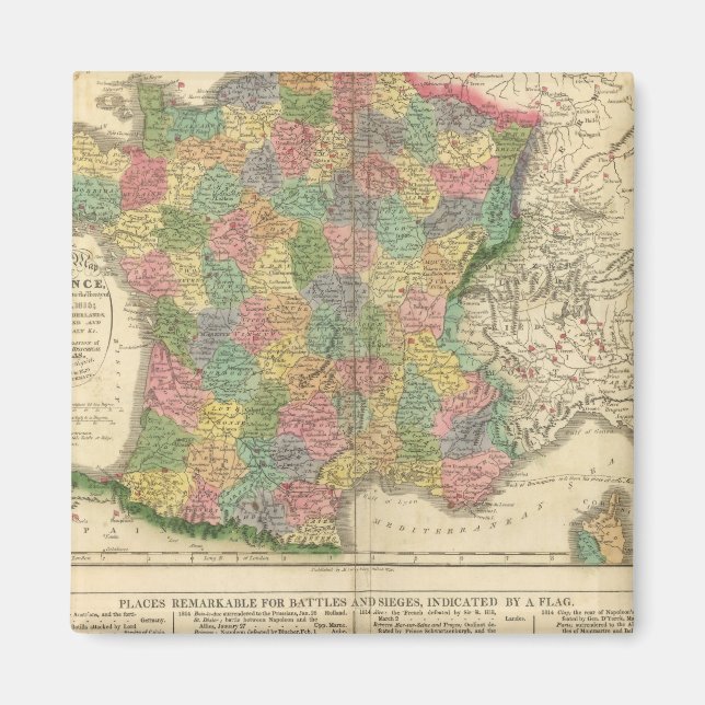 Imã Mapa da cronologia da França (Frente)