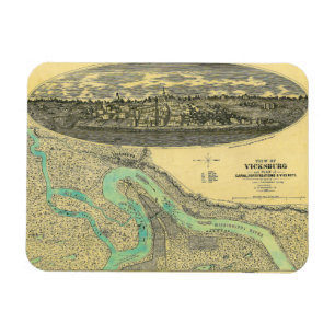 Ímã Mapa da era da guerra civil de Vicksburg