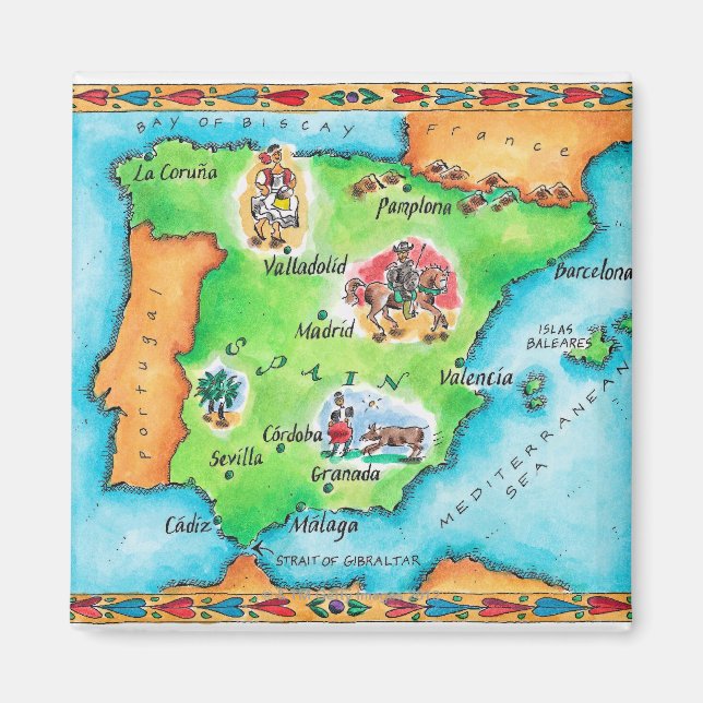 Imã Mapa da Espanha (Frente)