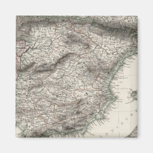 Imã Mapa da Espanha e de Portugal por Stieler