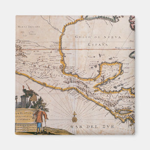 Imã Mapa da espanha nova New Galiza & Guatemala, 1625