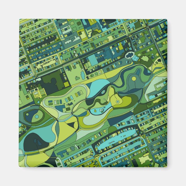 Imã Mapa da Estrutura da Cidade de Amsterdã (Frente)