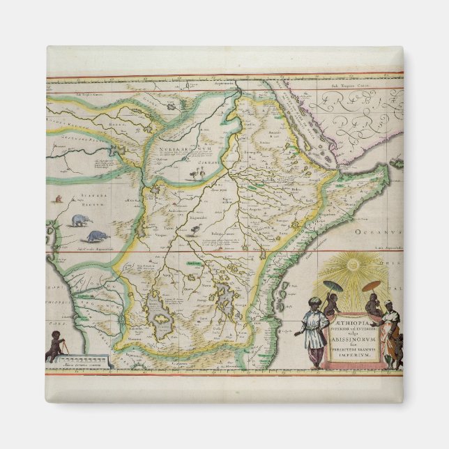 Imã Mapa da Etiópia mostrando cinco estados africanos (Frente)