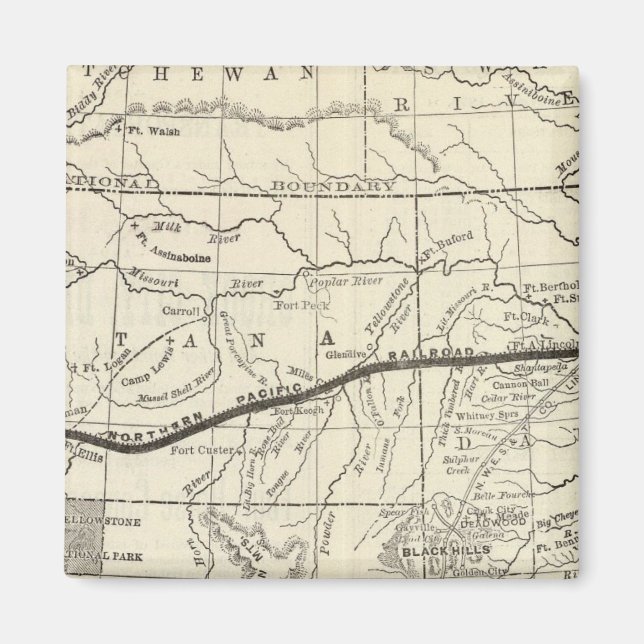 Imã Mapa da ferrovia do Pacífico Norte (Frente)