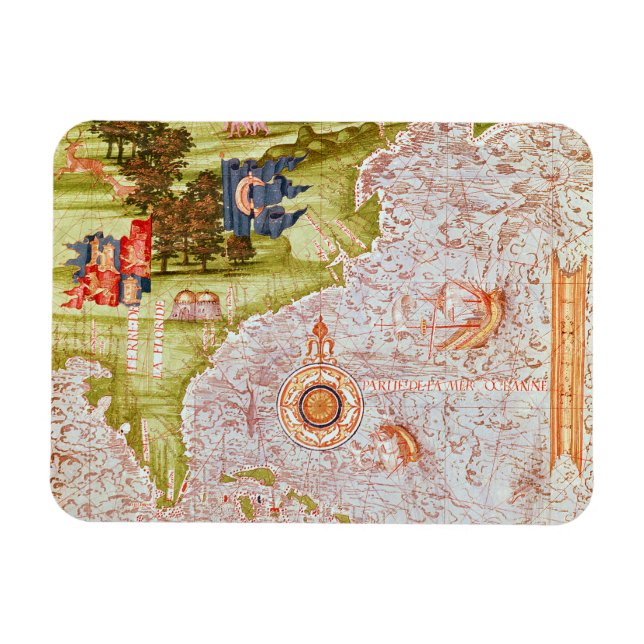 Ímã Mapa da Flórida e das Antilhas (Horizontal)