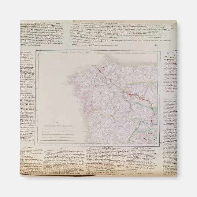 Imã Mapa da Galiza com a rota do exército francês (Frente)