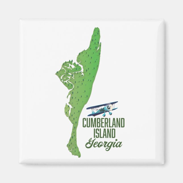 Imã Mapa da Geórgia na ilha de Cumberland (Frente)
