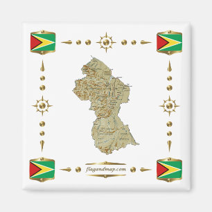 Imã Mapa da Guiana + Magnet de Sinalizadores