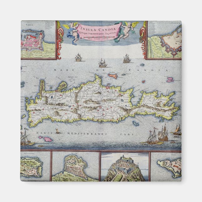 Imã Mapa da Ilha de Candia (Frente)