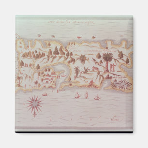 Imã Mapa da ilha de Puerto Rico, 1599