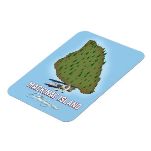 Ímã Mapa da Ilha Mackinac Michigan