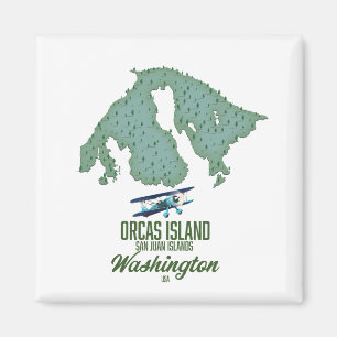 Imã Mapa da Ilha Orcas, Washington, EUA