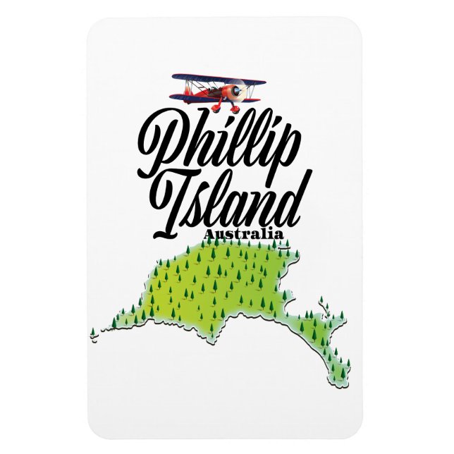 Ímã Mapa da Ilha Phillip Austrália (Vertical)