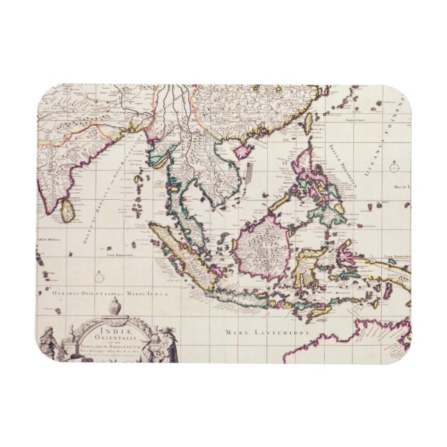 Ímã Mapa da Índia e da Índia Oriental (Horizontal)