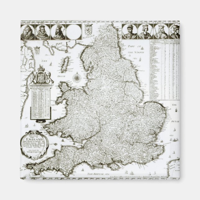 Imã Mapa da Inglaterra e do País de Gales, 1644 (Frente)
