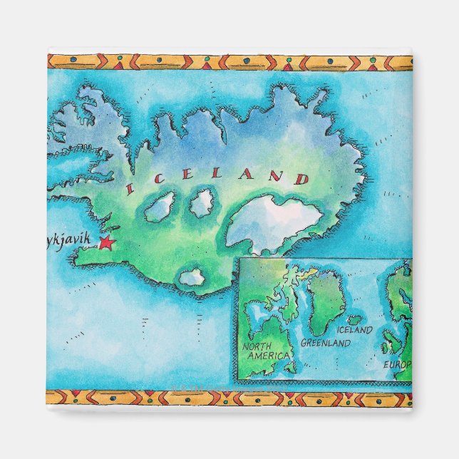 Imã Mapa da Islândia (Frente)