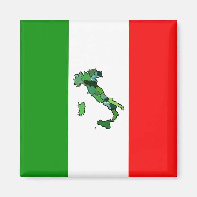 Imã Mapa da Itália e da Bandeira italiana (Frente)