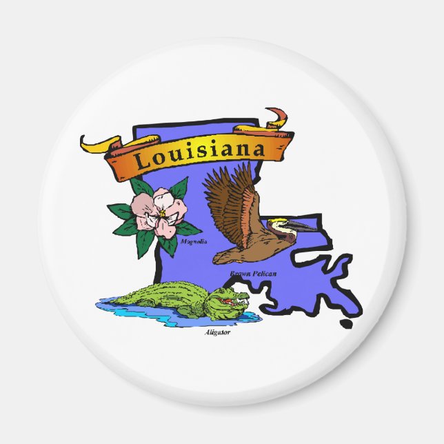 Imã Mapa da Louisiana (Frente)