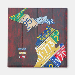 Imã Mapa da matrícula de Michigan pelo Turnpike do