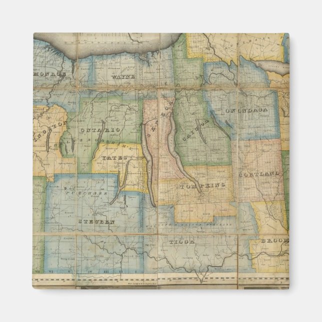 Imã Mapa da Parte Ocidental do Estado de Nova Iorque (Frente)
