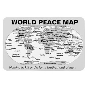 Ímã Mapa da paz de mundo