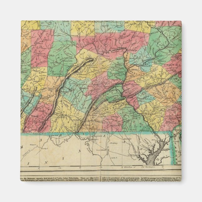 Imã Mapa Da Pensilvânia (Frente)