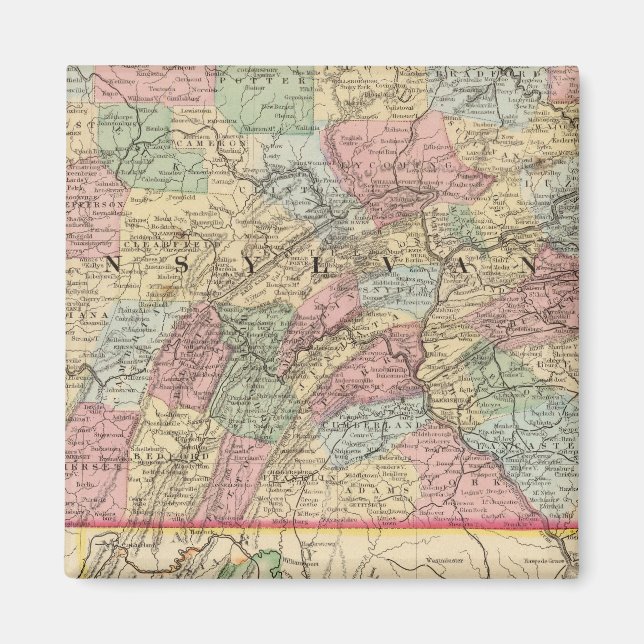 Imã Mapa da Pensilvânia por Mitchell (Frente)