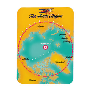 Ímã Mapa da região ártica polo norte