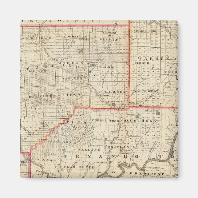 Imã Mapa da Região Petrolífera da Pensilvânia (Frente)