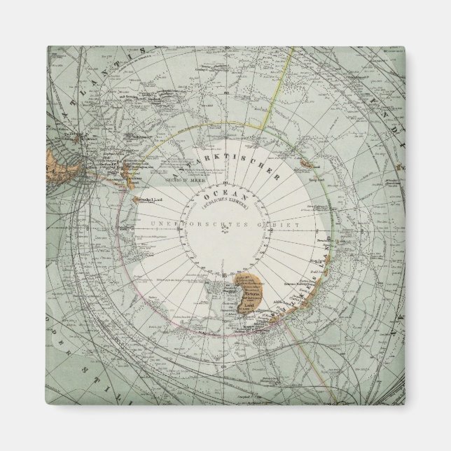 Imã Mapa da Região Polar do Sul (Frente)