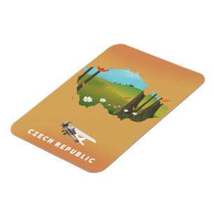 Ímã Mapa da república checa Ilustrated impressão pos