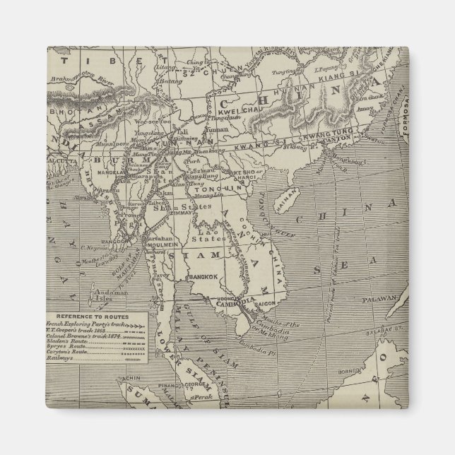 Imã Mapa da rota proposta da Birmânia para a China (Frente)