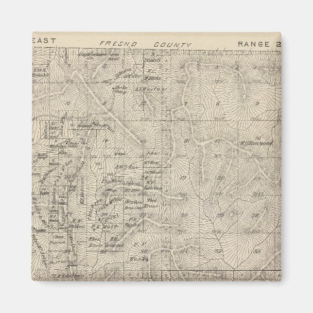 Imã Mapa da Seção do Condado de Tulare T1415S R2829E (Frente)