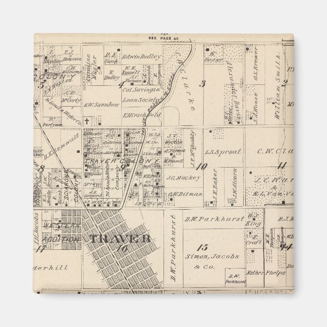 Imã Mapa da Seção do Condado de Tulare T17S R23E (Frente)