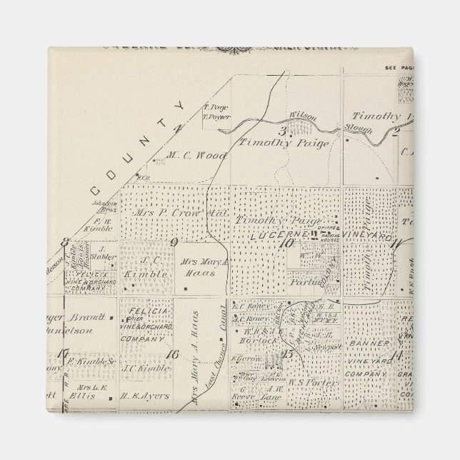 Imã Mapa da Seção do Condado de Tulare T18S R21E (Frente)