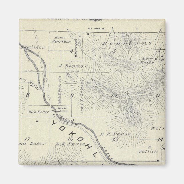 Imã Mapa da Seção do Condado de Tulare T19S R27E (Frente)
