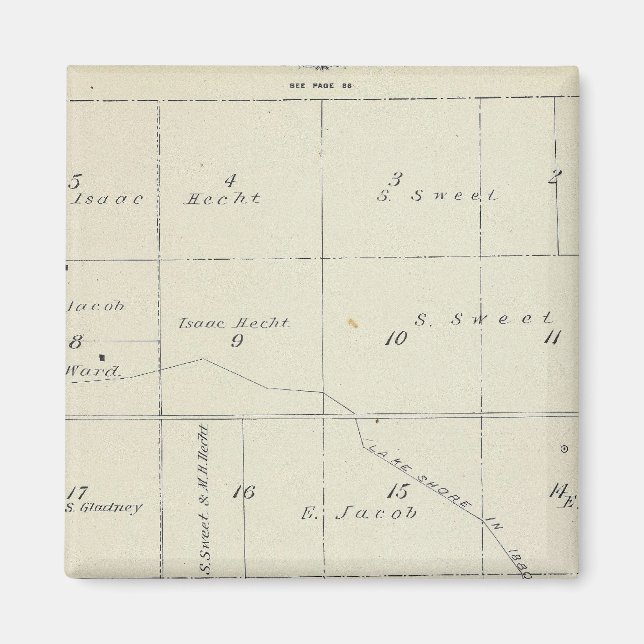 Imã Mapa da Seção do Condado de Tulare T21S R22E (Frente)