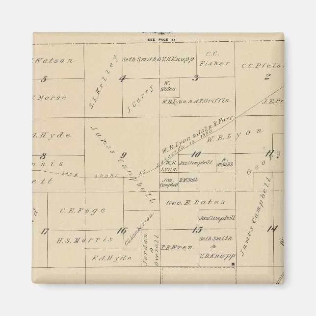 Imã Mapa da Seção do Condado de Tulare T24S R22E (Frente)