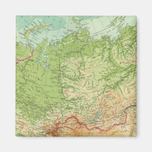 Imã Mapa da Sibéria com rotas marítimas