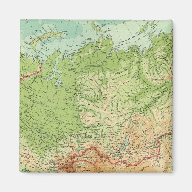 Imã Mapa da Sibéria com rotas marítimas (Frente)