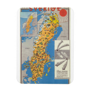 Ímã Mapa da Suécia