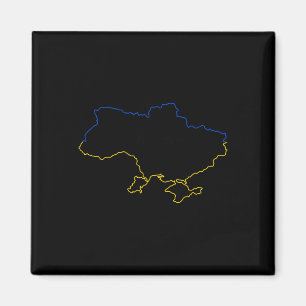 Imã Mapa da Ucrânia com cores azul e amarelo Ucrânia