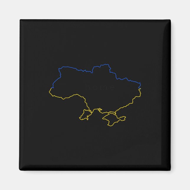 Imã Mapa da Ucrânia com cores azul e amarelo Ucrânia (Frente)