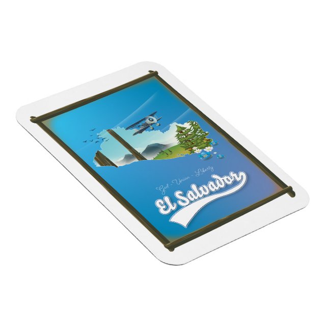 Ímã Mapa da Viagem de El Salvador (Lado Direito)