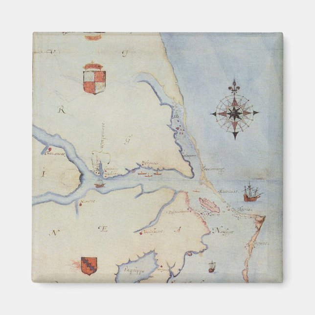 Imã Mapa da Virgínia de Raleigh (Frente)