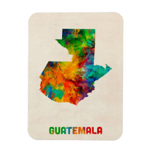 Ímã Mapa das aquarelas da Guatemala
